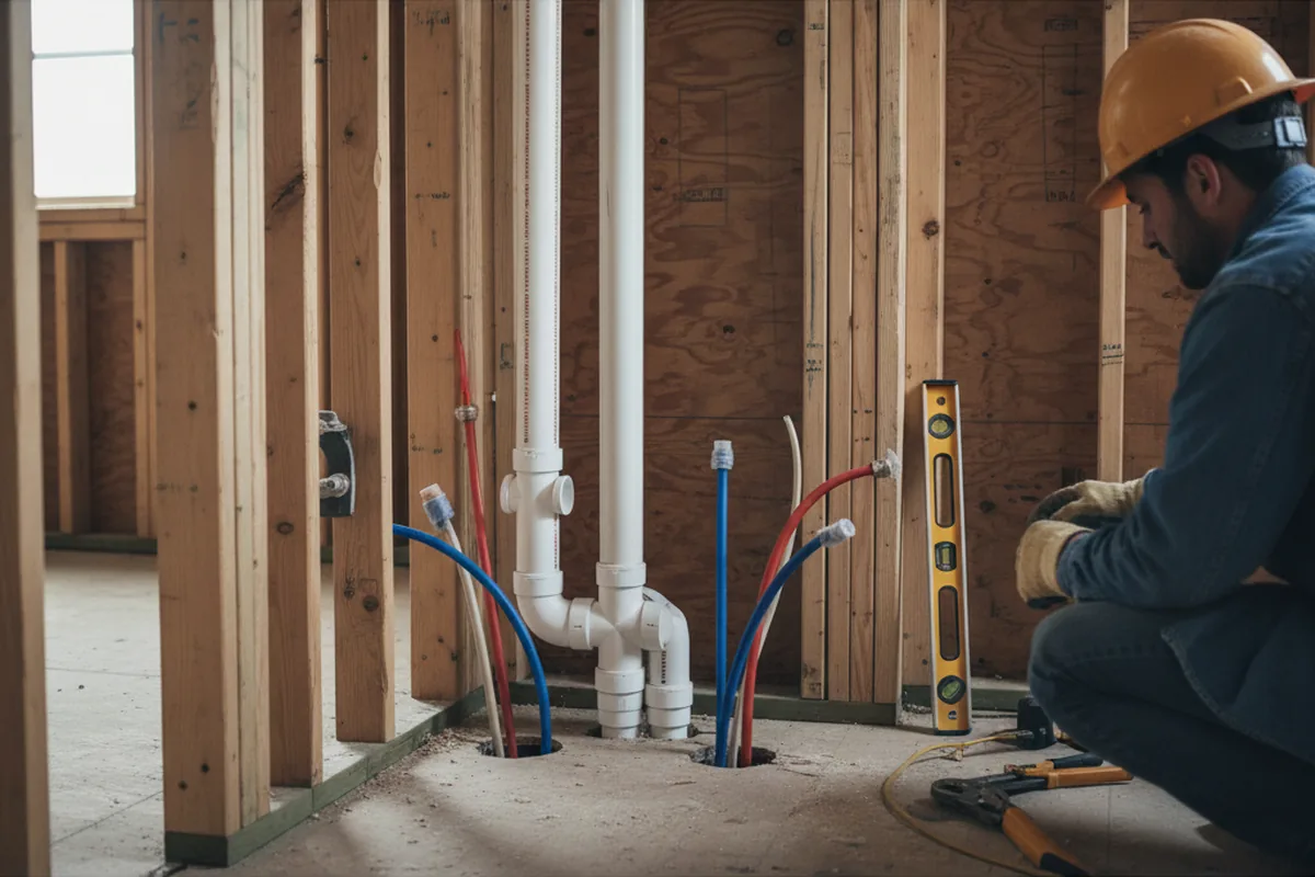 Drain and supply rough-in during Drain Cleaning in Cornwallville
