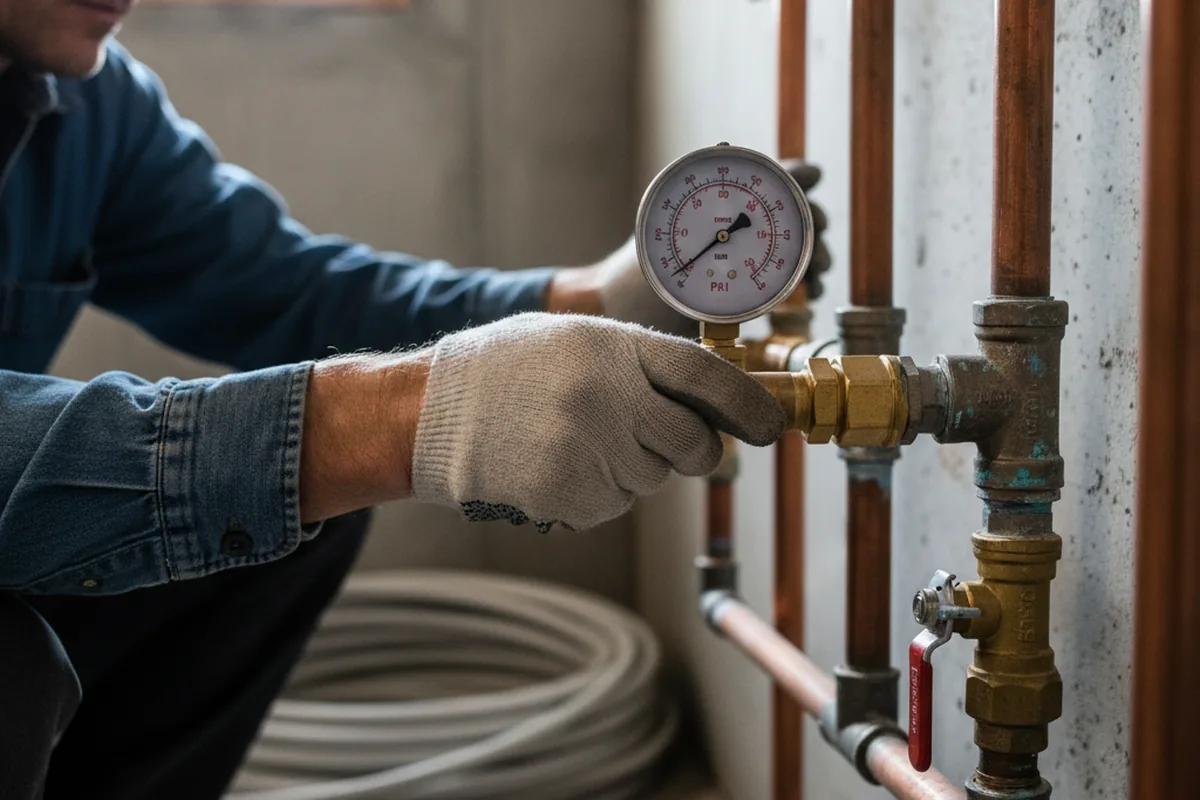 Pressure testing a repaired line during Water Line Repair in Cornwallville